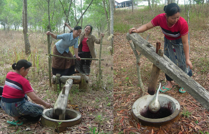 Crushing lac resin